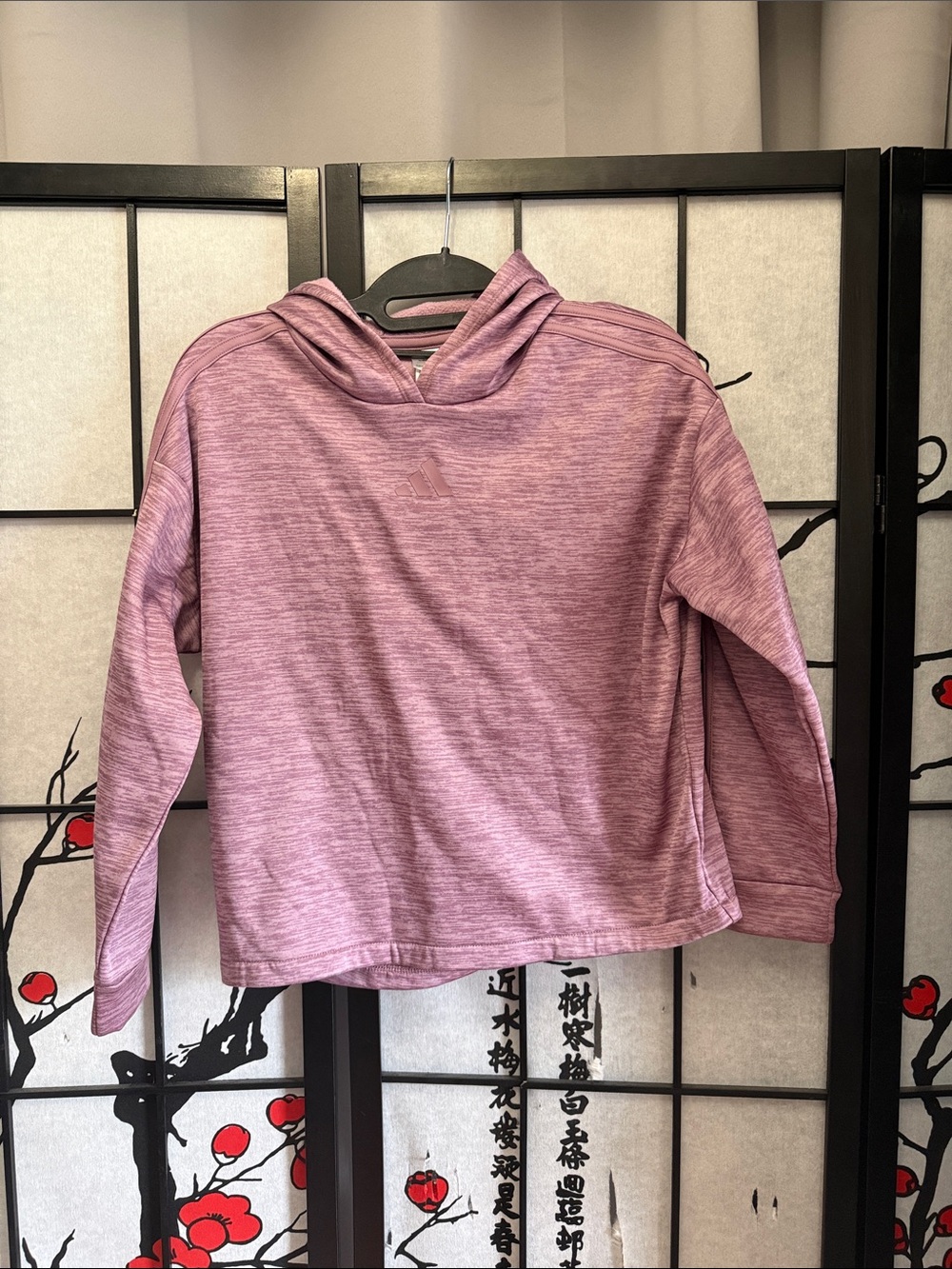Girls adidas Heathered Mauve Pullover Hoodie
